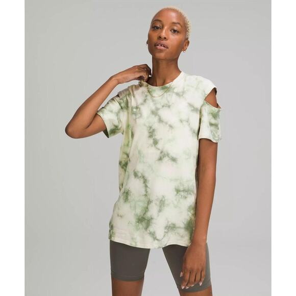Lululemon All Yours Tie Dye Shoulder Cut Out Tee Size 12 - Picture 1 of 7